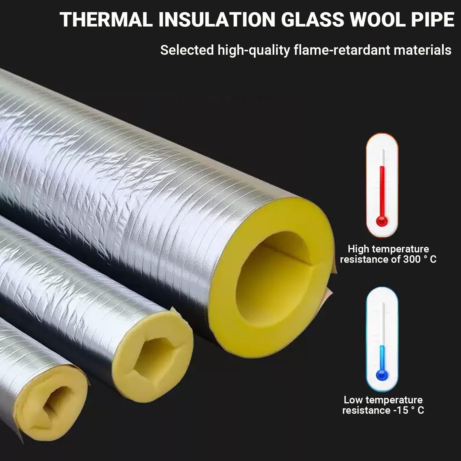 Tubo Isolante in Schiuma per Tubi,Tappetini isolanti autoadesivi,Isolamento Termico e Acustico,Guaina di Isolamento ,Copertura Antigelo Del Contatore Acqua,1m,50mmTHK(34mmID)