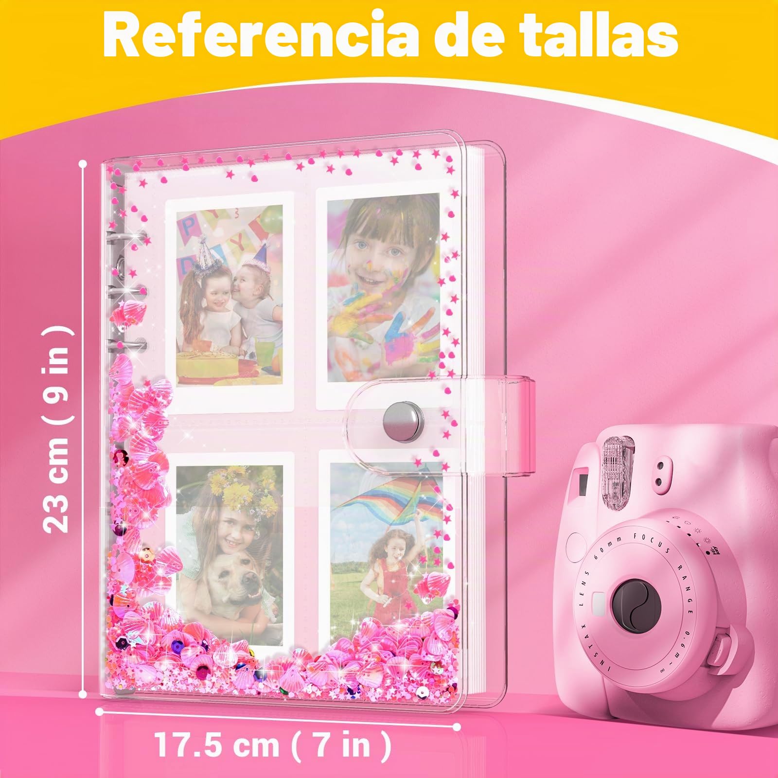 Álbum de fotos pequeño para Instax Mini, álbum de fotos para Polaroid, álbum de fotos para niños, para Instax Mini 11 12 40 KODAK Mini Photo (200 fotos) | Álbum de fotos para Polaroid, compatible con Fujifilm Instax Mini 11 12 40 Kodak Mini Photo, Medias