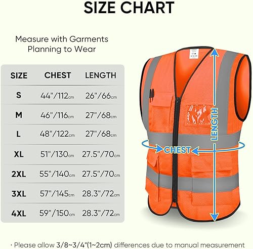 Miniatura 2 de TICONN Chaleco de seguridad reflectante de alta visibilidad clase II chaleco de malla para mujeres y hombres cumple con las normas ANSI