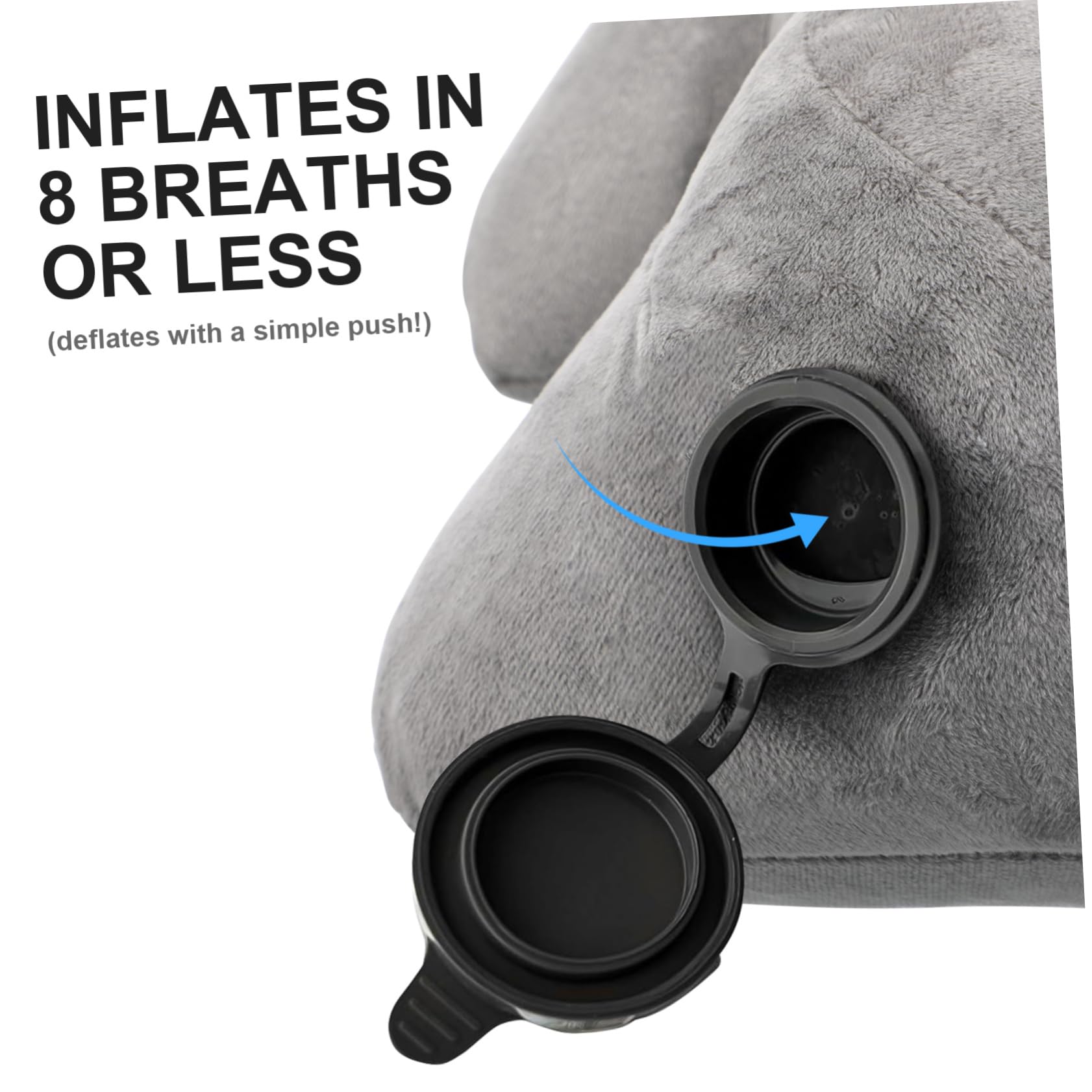 Almohada De Viaje Inflable para El Cuello con Capucha Ajustable Ligera