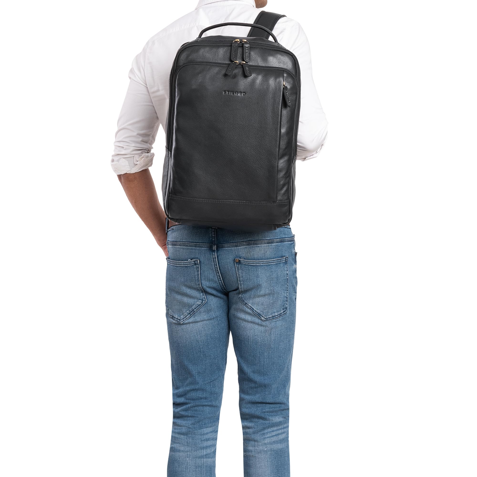 STILORD 'Beck' Backpack per Uomini Black - Dettaglio