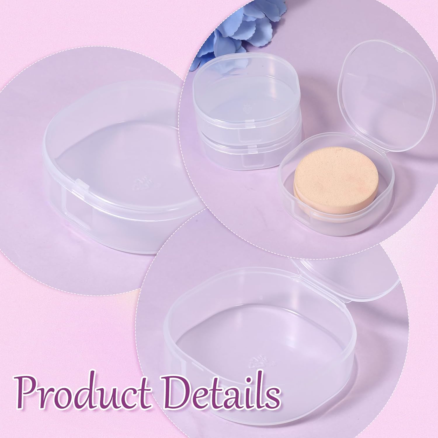 3 PCS Portable Cotton Round Holder, Plastic Cotton Pad Dispenser, Portable Cottons Rounds Travel Case for Cosmetic Cottons Balls, Powder Puff, Floss Balls Small Items