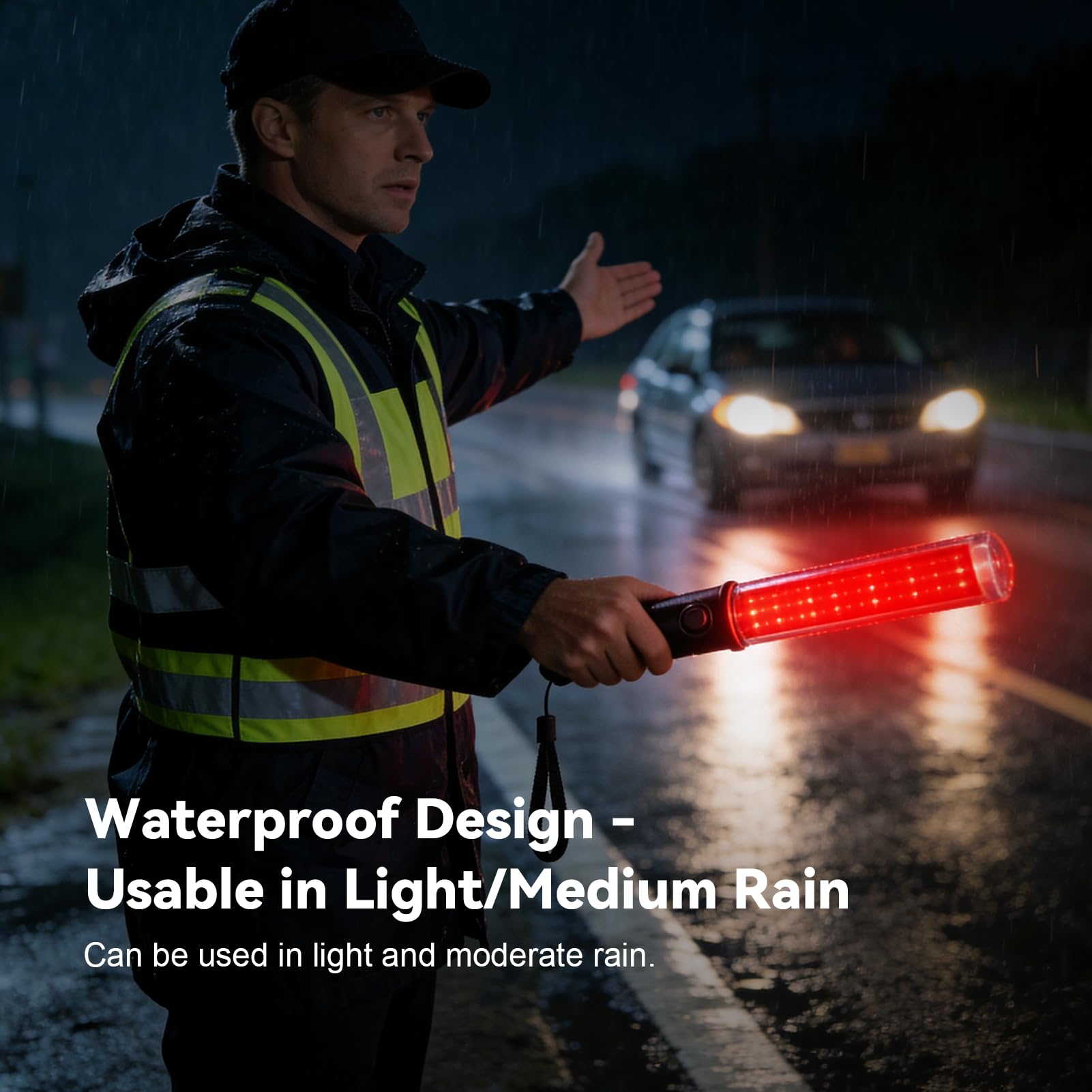 26cm Segnale di Sicurezza del Traffico Baton LED Bacchetta di Controllo del Traffico Luminoso con 3 Modalità Lampeggianti Prodotti di Trasporto per Emergenza