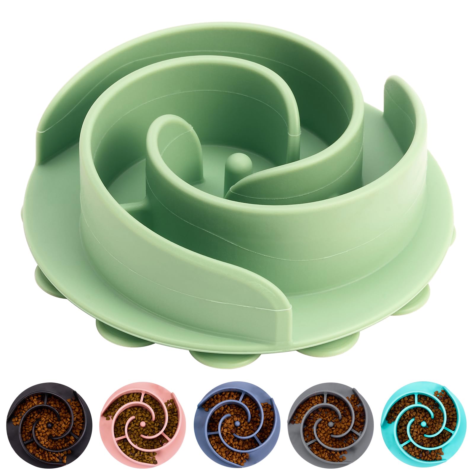 Slow Feeder Dog Bowls Insert, Bestalk Soft Silicone Slow Eating Feeder Insert with Suction Cups for Small, Medium and Large Dogs, Fit into Basic and