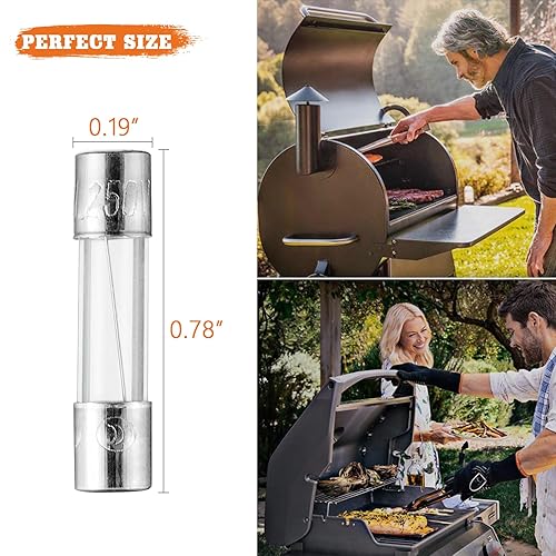 Miniatura 2 de Fusible de repuesto de 5A 250 V para parrillas de pellets Pit Boss, Traeger, Camp Chef, Green Mountain y Z Grill (10 unidades)