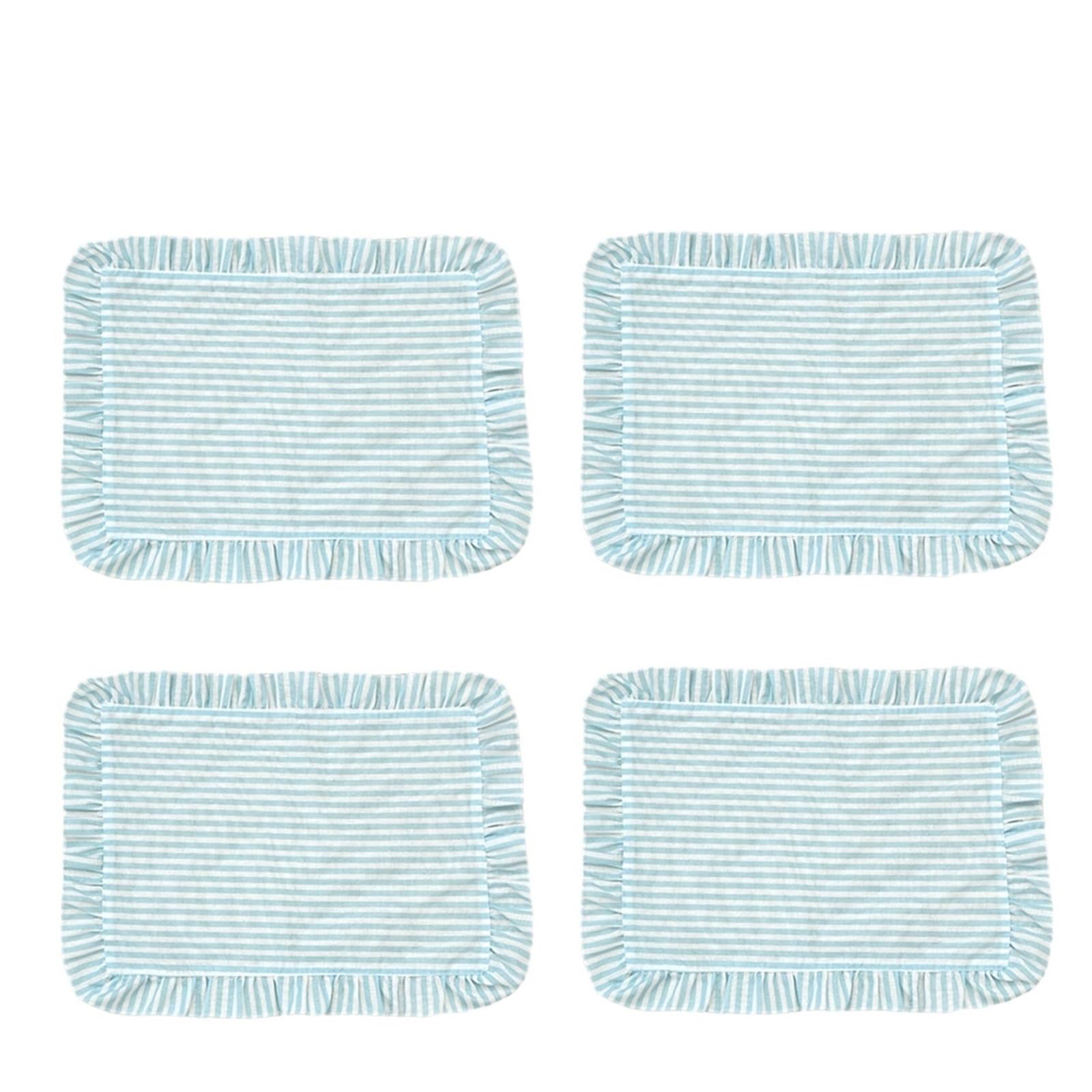 Ruffle Placemats Ruffled Placemat Kitchen Dining 12x16inch Table Coaster RestaurantDecor(4PCS)