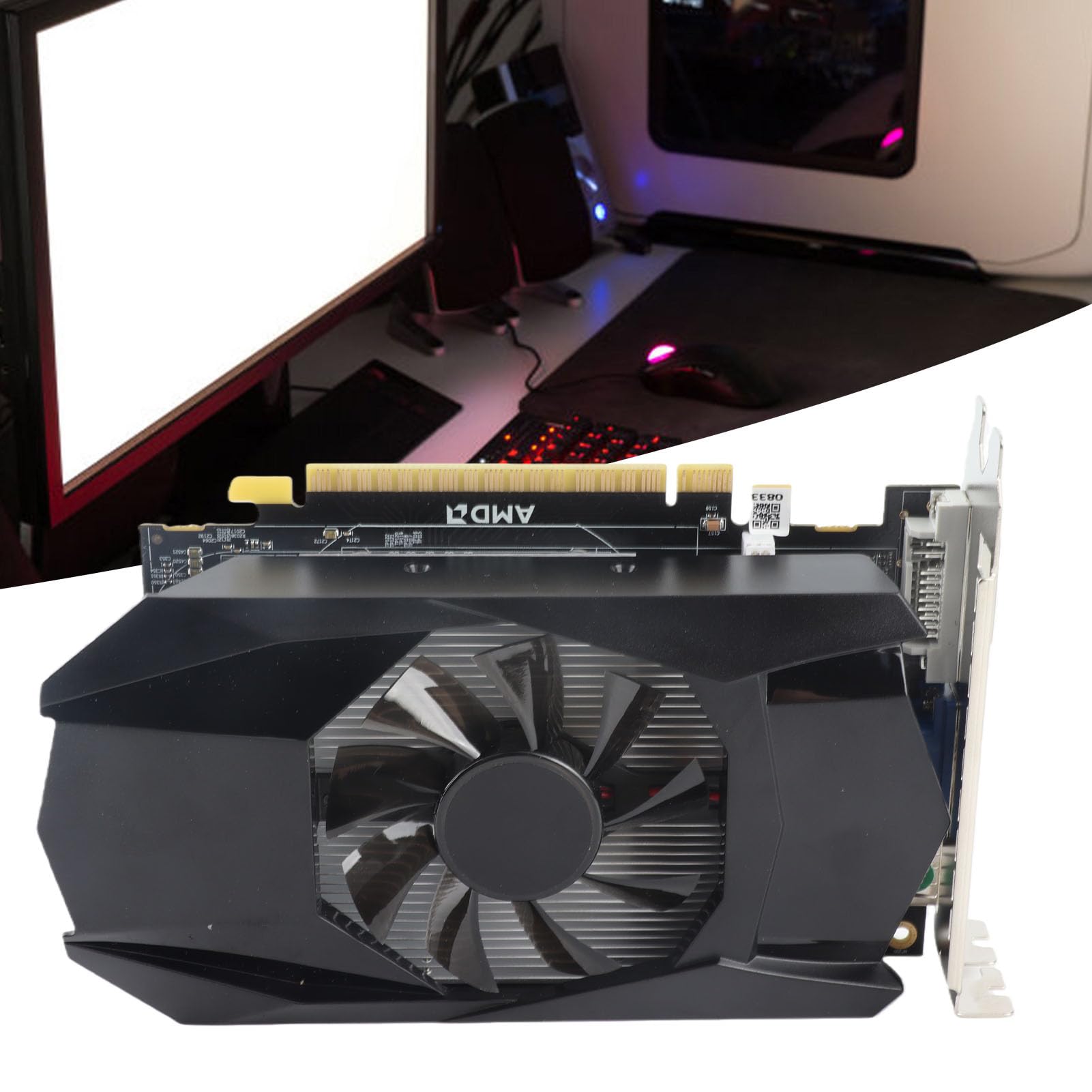 Tarjeta Gráfica, HD7670 4GB GDDR5 128Bit 480 Stream Processor Unit PCI Express X16 2.1 Tarjeta Gráfica de Vídeo Ranura de bajo Ruido Ventilador de Aleación de Aluminio Gaming Video Card para PC