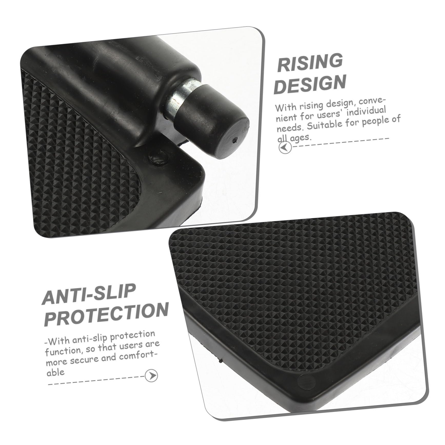 CALLARON Reposapiés para Silla de Ruedas 1 Par, Pedales Elevadores con Poste, Plástico Negro, Protección Antideslizante, Adaptación