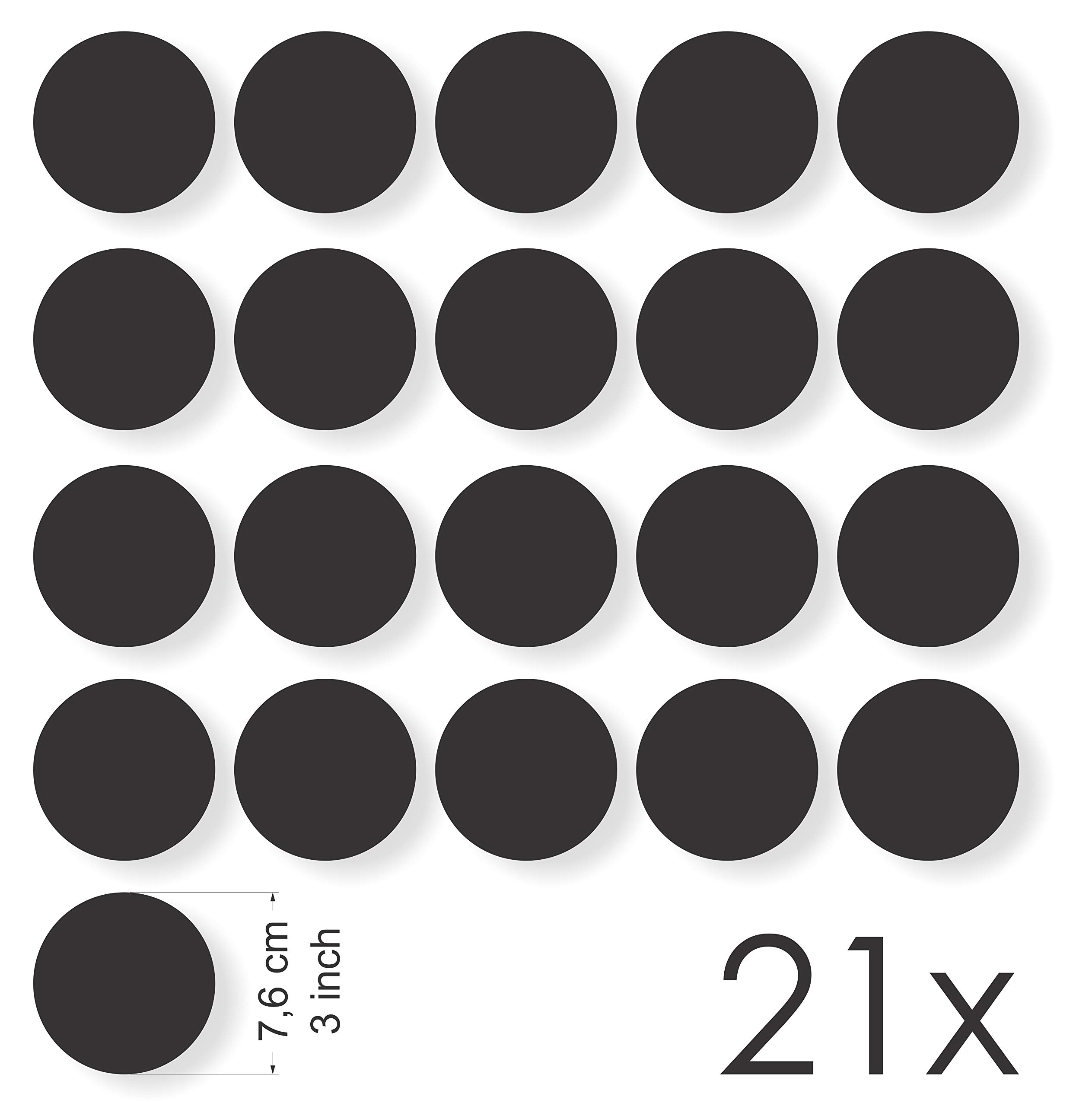 Decooo.be Sticker raamsticker - anti-botsing rond - zelfklevend - 18 ronde - 76mm - kleur: zwart