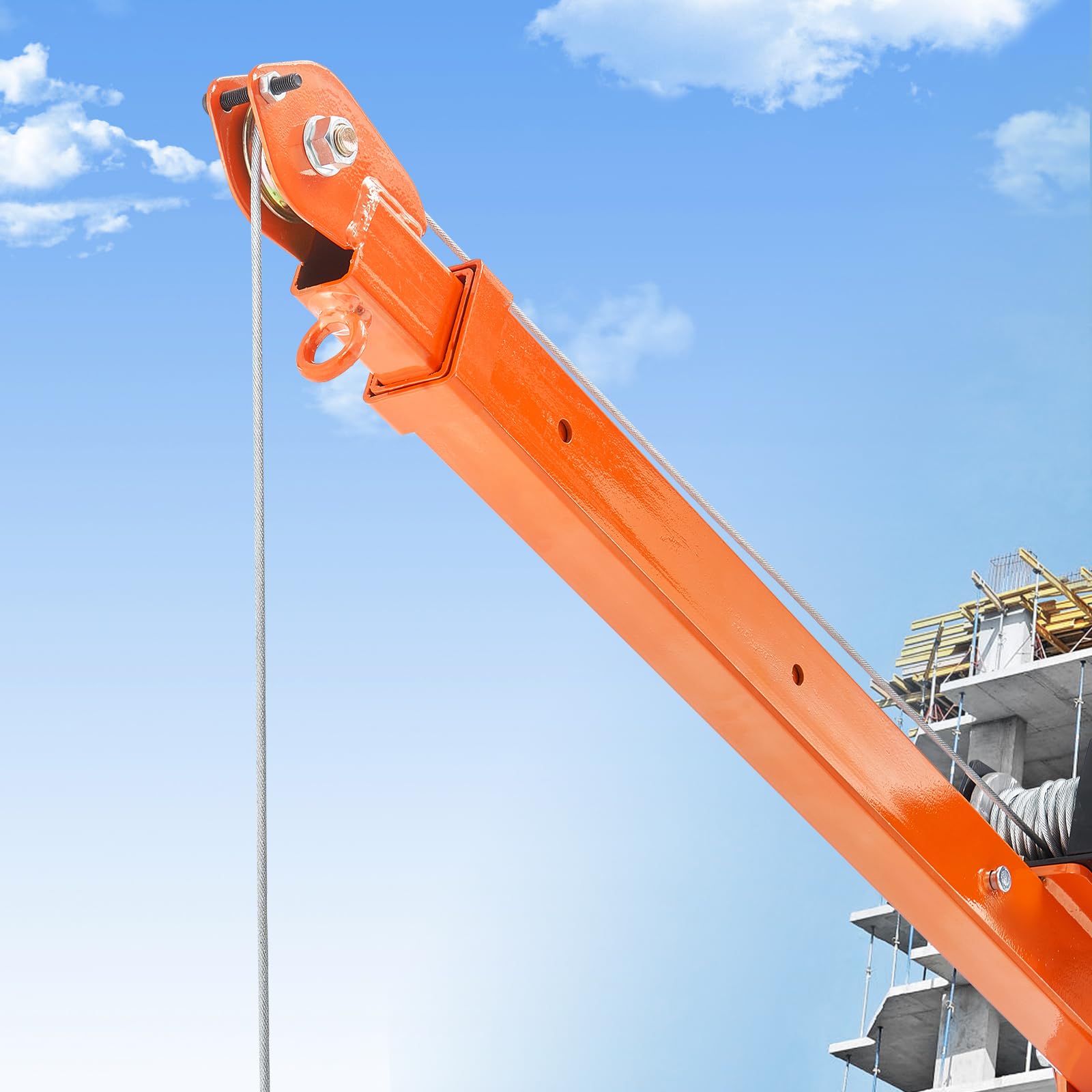 VEVOR Gru per Pickup Elettrica Carico max. 499 kg, Gru a Piattaforma Pieghevole Montata su Camion con Verricello Elettrico, Gru a Bandiera in Acciaio per Pickup Girevole a 360° per Sollevamento