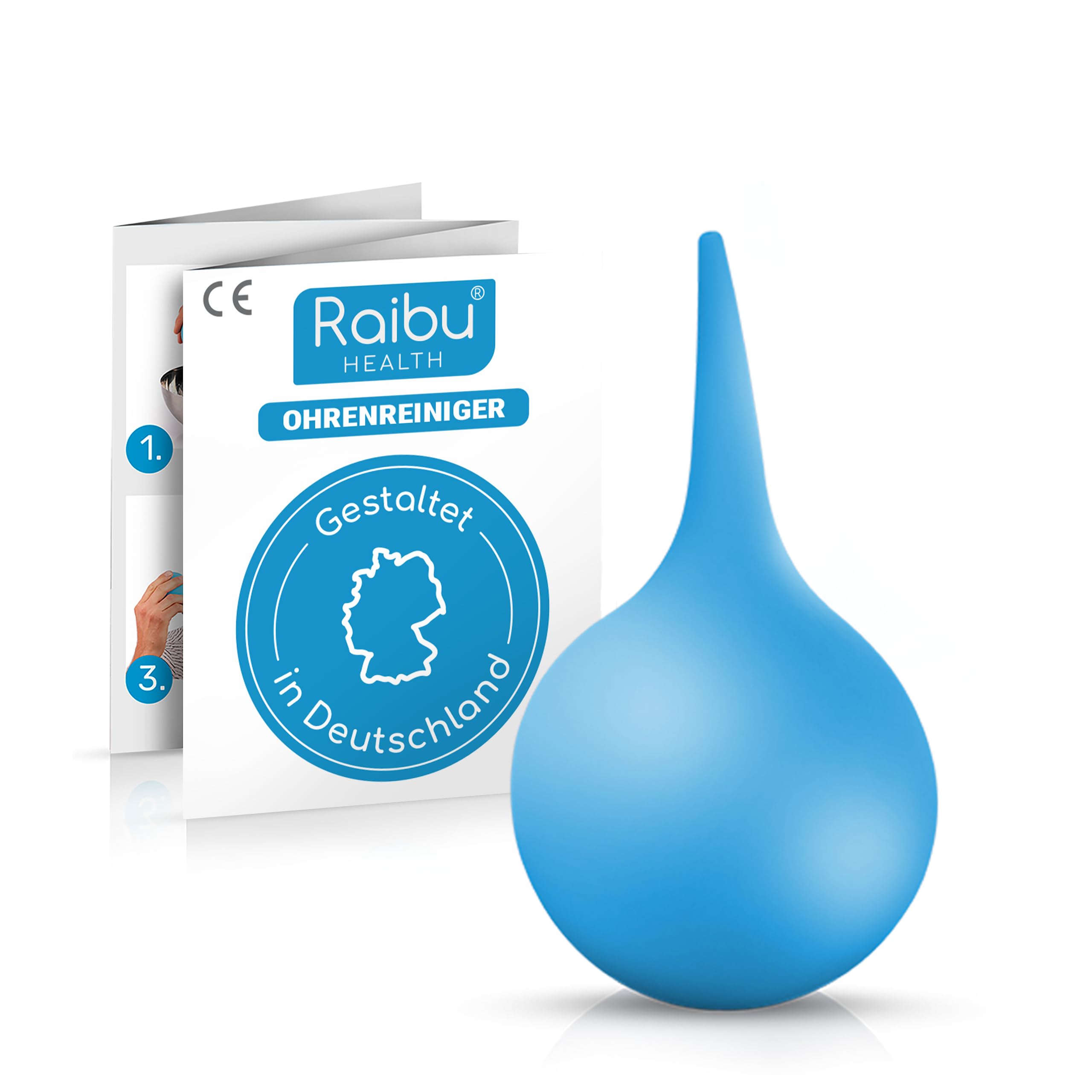 Raibu Ohrenreiniger 200ml - Ohrenschmalz Entferner für Babys, Kinder & Erwachsene - Sicherer & Wiederverwendbarer Ohrreiniger - Ohrendusche & Ohrsauger, perfekt zur Ohrreinigung