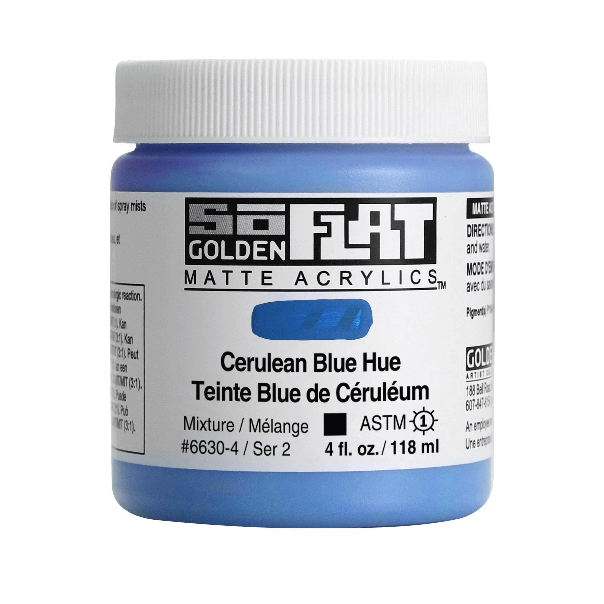 Acrylique Golden SoFlat bleu céruléen pour vos illustrations en atelier