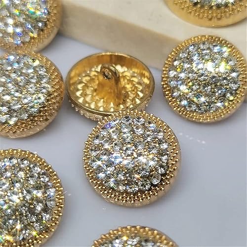 Miniatura 4 de Botones redondos de diamantes de imitación de metal para ropa, accesorios de costura de bricolaje, declaración de boda, venta al por mayor botón de