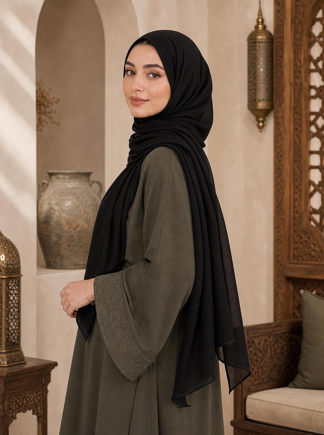 MiaoChioce Extra Large Viscose Hijab Scarf for Women - Premium Double-Stitched Soft Breathable Head Wrap - Maxi Modest Shawl