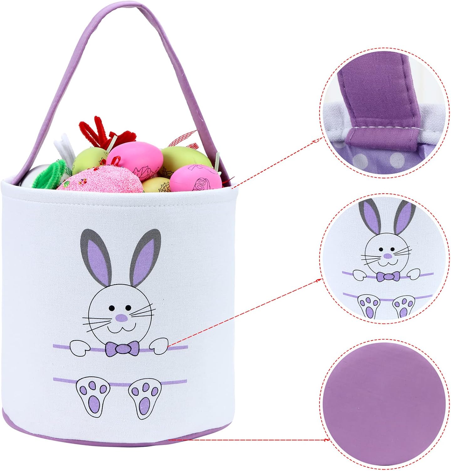 XinblueCo Baseball Basket Easter Baskets for Canvas Easter Egg Hunt Baskets image 3