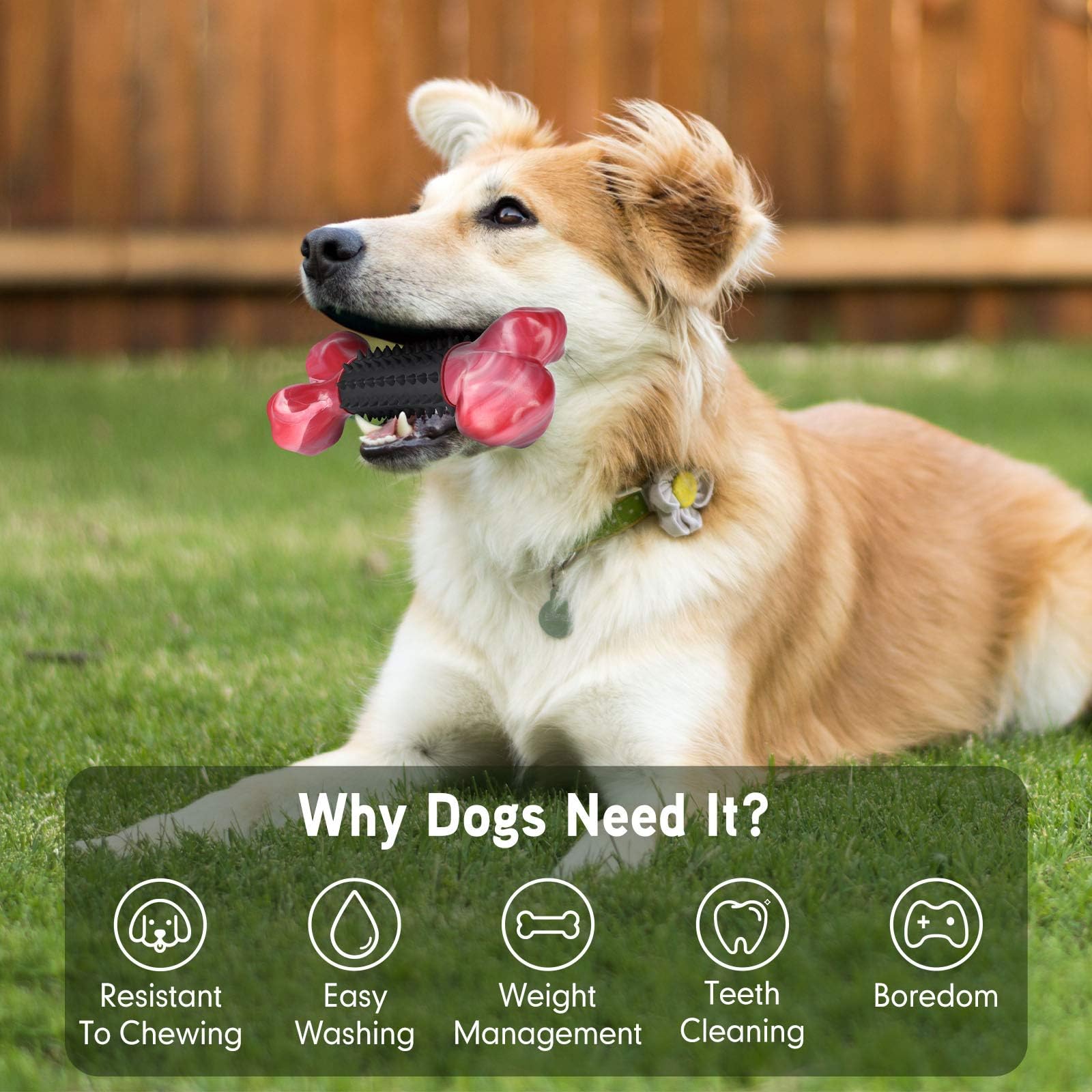 Juguetes resistentes para perros para masticadores agresivos, razas grandes, juguetes masticables, huesos hechos con nailon y goma, juguete indestructible grande, masticable de dentición para