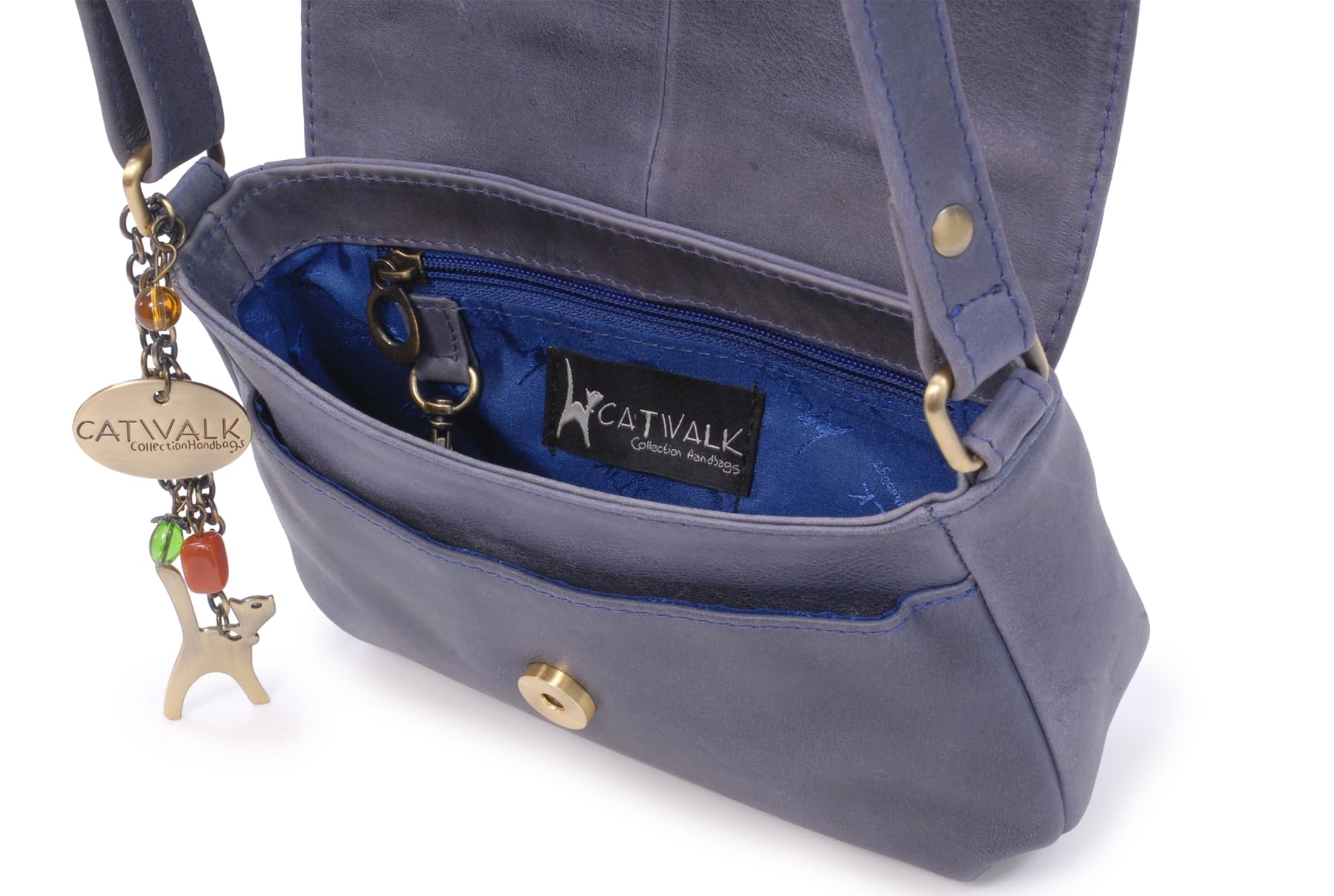 Catwalk Collection Handbags - Bandolera Pequeño de Piel - Bolso Cruzado de Mujer - Bolso de Mano con Correa Ajustable - Erin