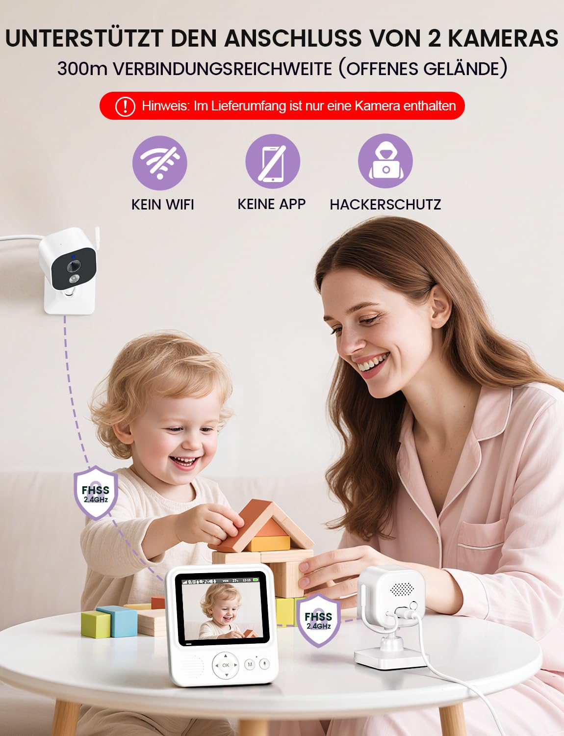 OBVHNUA elektroniczny niania z kamerą