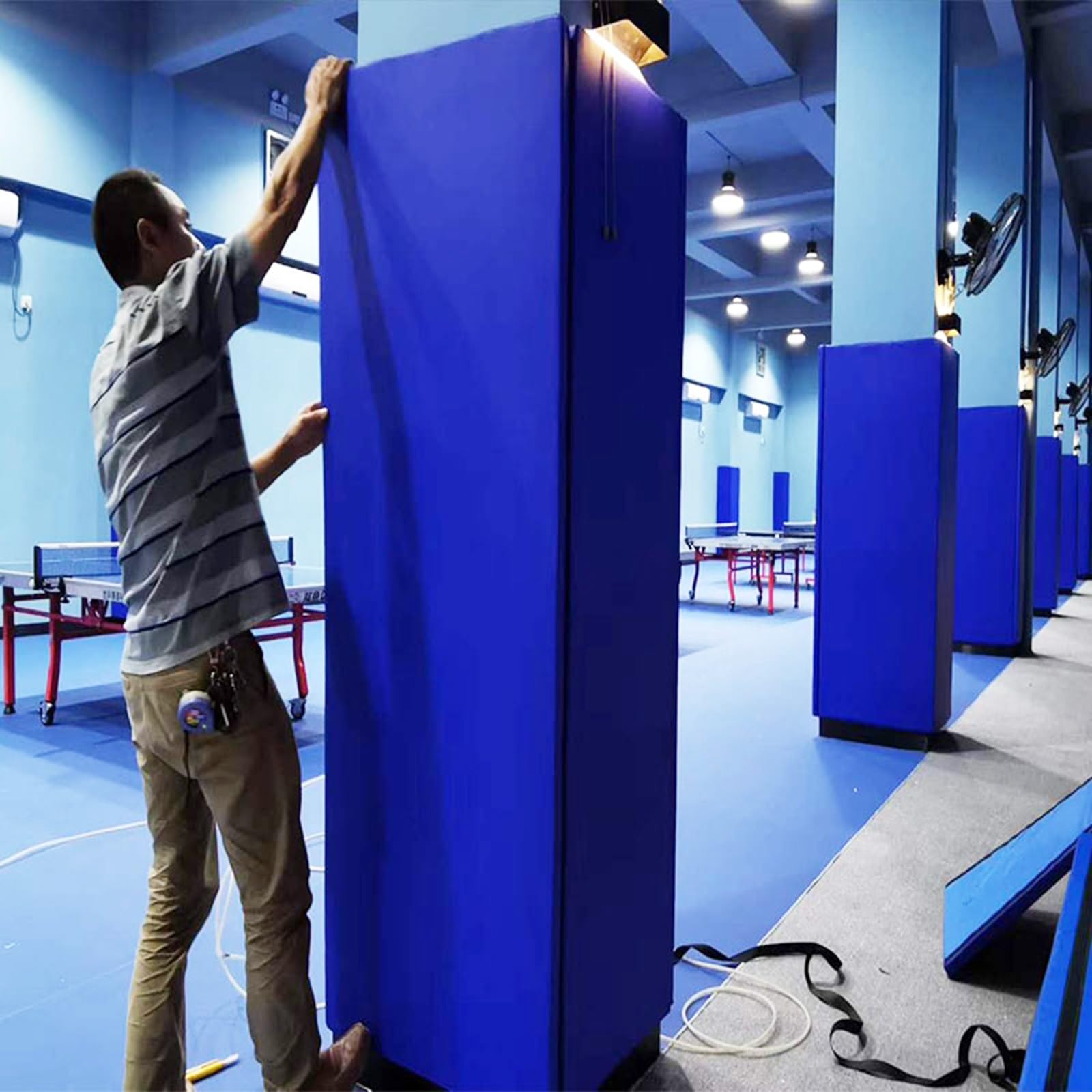 Protezione per palo da basket da 2,1 m, imbottitura in resina imbottita per pali da palestra e obiettivi, imbottitura personalizzabile per una maggiore sicurezza sportiva e prestazioni