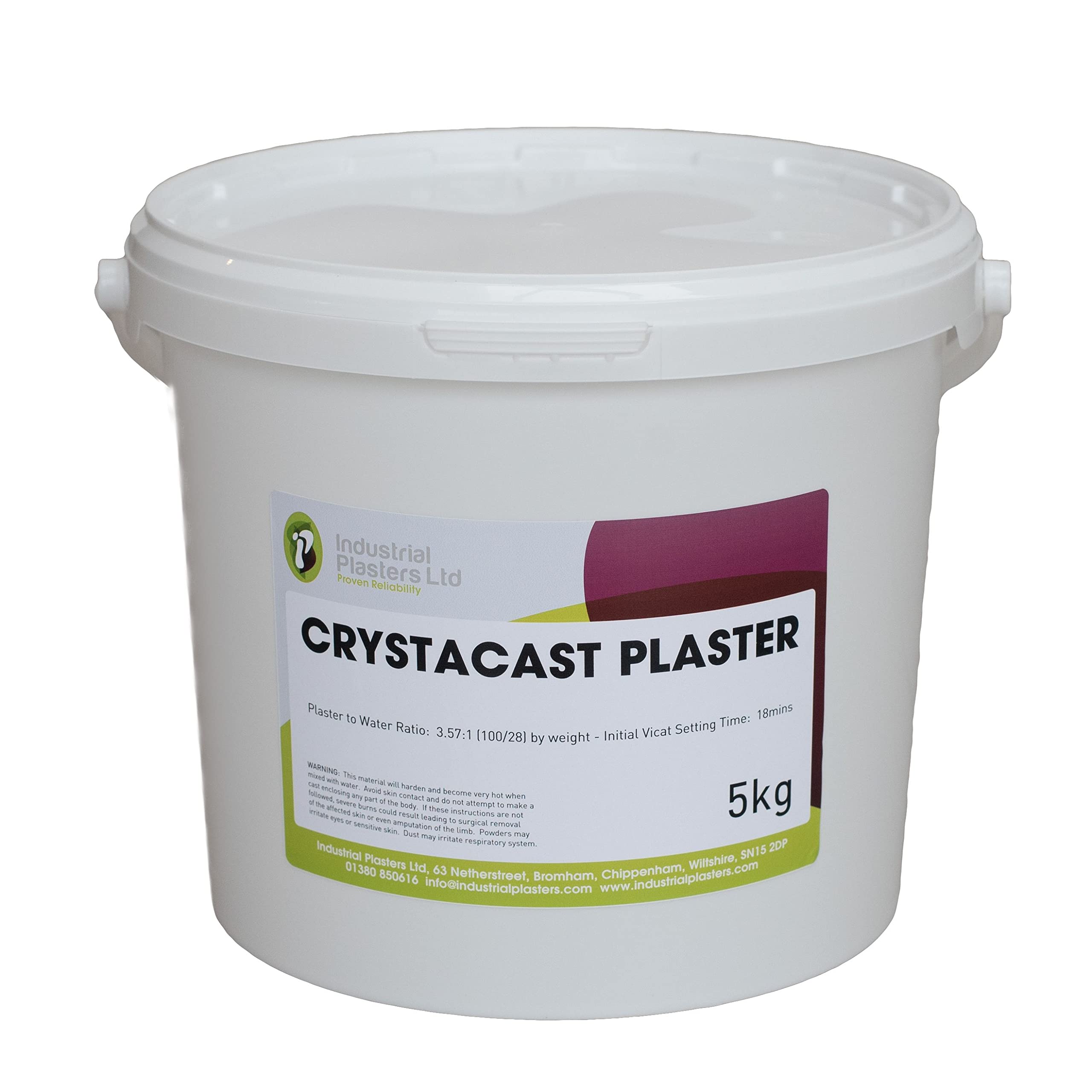 Stone Plaster - Crystacast Very Hard White Plaster in Sealed Bucket 5kg