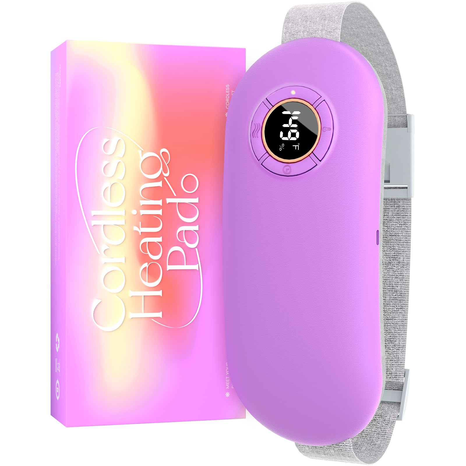 Heating Pad for Period Cramps 5000mAh - 6 Heat Levels & 6 Massage Modes - 3 Timer Settings, Portable Cordless Menstrual Heating Pad Gifts for Her, Women, Girl and Wife