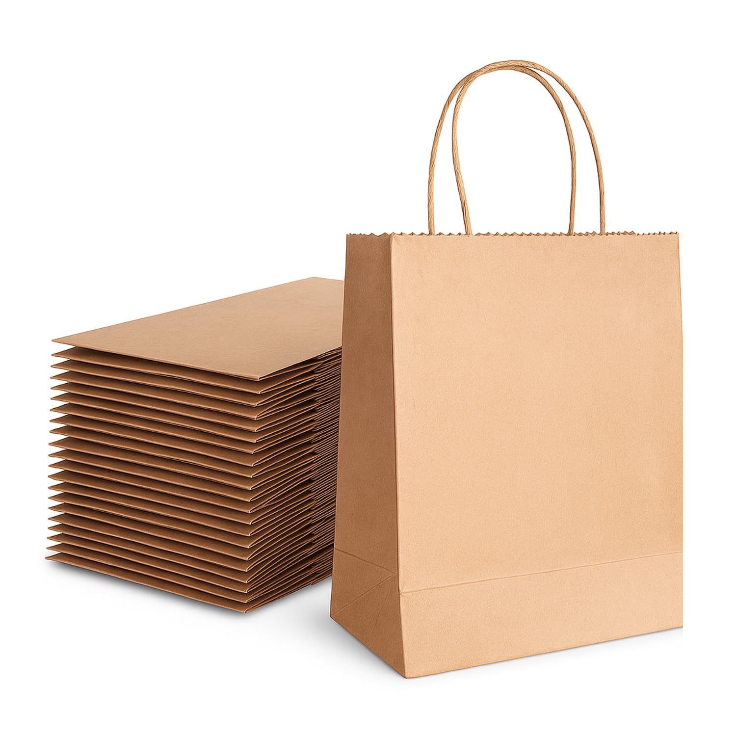 Aakriti Kraft Paper Bags – Reusable Shopping Bags with Twisted Handles for Grocery, Retail, Return Gifts, Parties, Weddings & Mini Gifts Bags – 8.5" x 7" x 3.5" (Brown - 10PCS)-picture-18