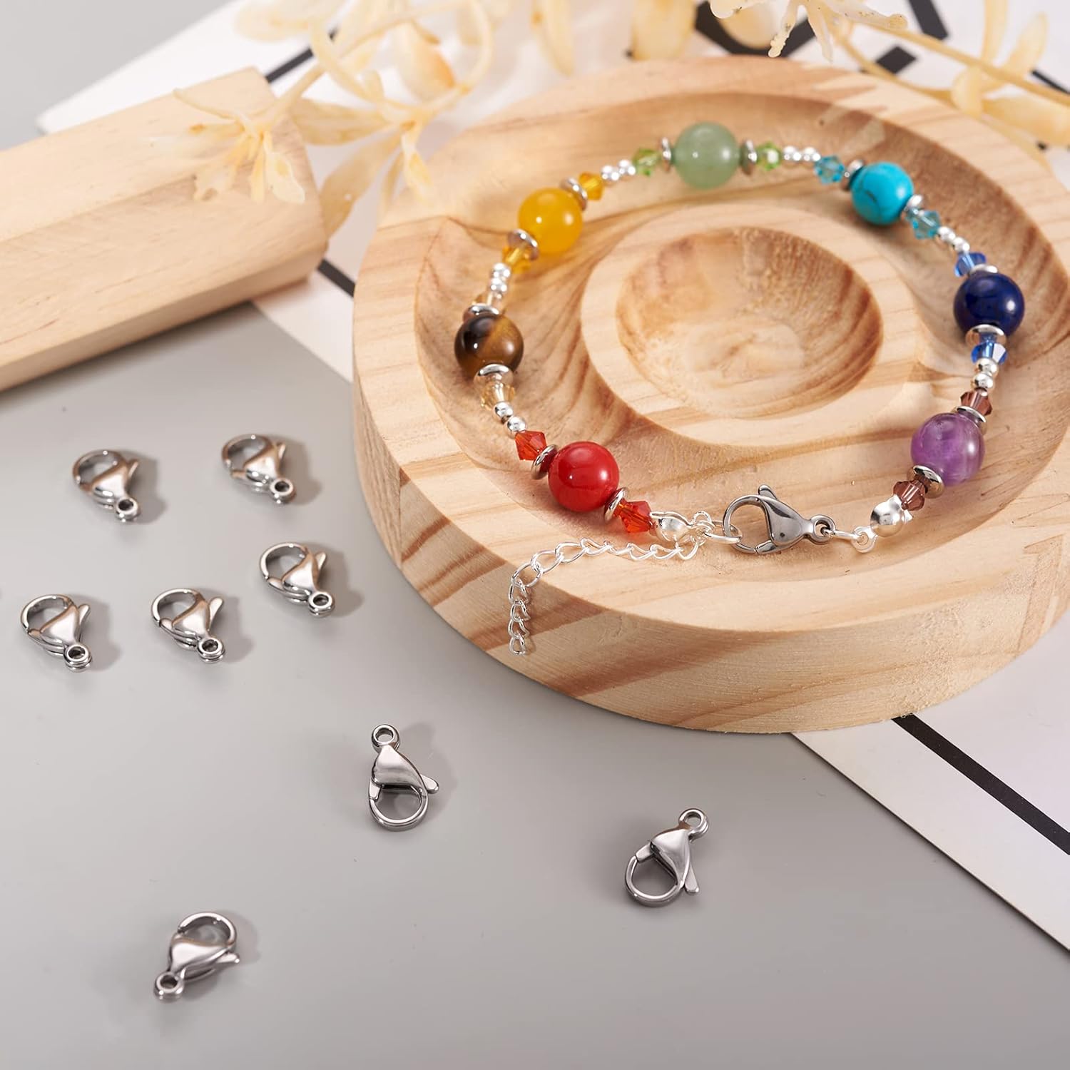 Pandahall 100Pcs 304 Stainless Steel Lobster Claw Clasps 13x8x4mm Polishing Jewelry Clasps Connectors for Bracelet Necklace Jewelry Making - Image 2