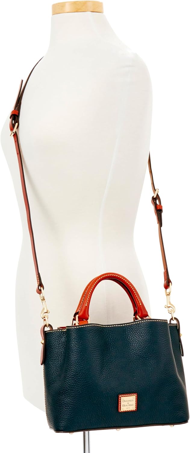 Dooney & Bourke Women's Mini Barlow Satchel in Pebble Grain Leather, Small Handbag with Adjustable, Detachable Shoulder Strap
