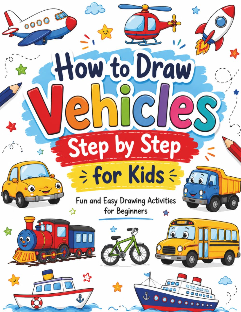 How to Draw Vehicles Step by Step for Kids: Fun and Easy Drawing Activities for Beginners