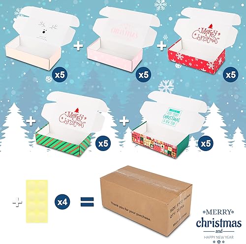 Vista 24 de Paquete de 25 cajas de envío de 4 x 4 x 2 pulgadas, cajas de regalo de San Valentín para el día de la madre, cajas de cartón corrugado, cajas de Rojo