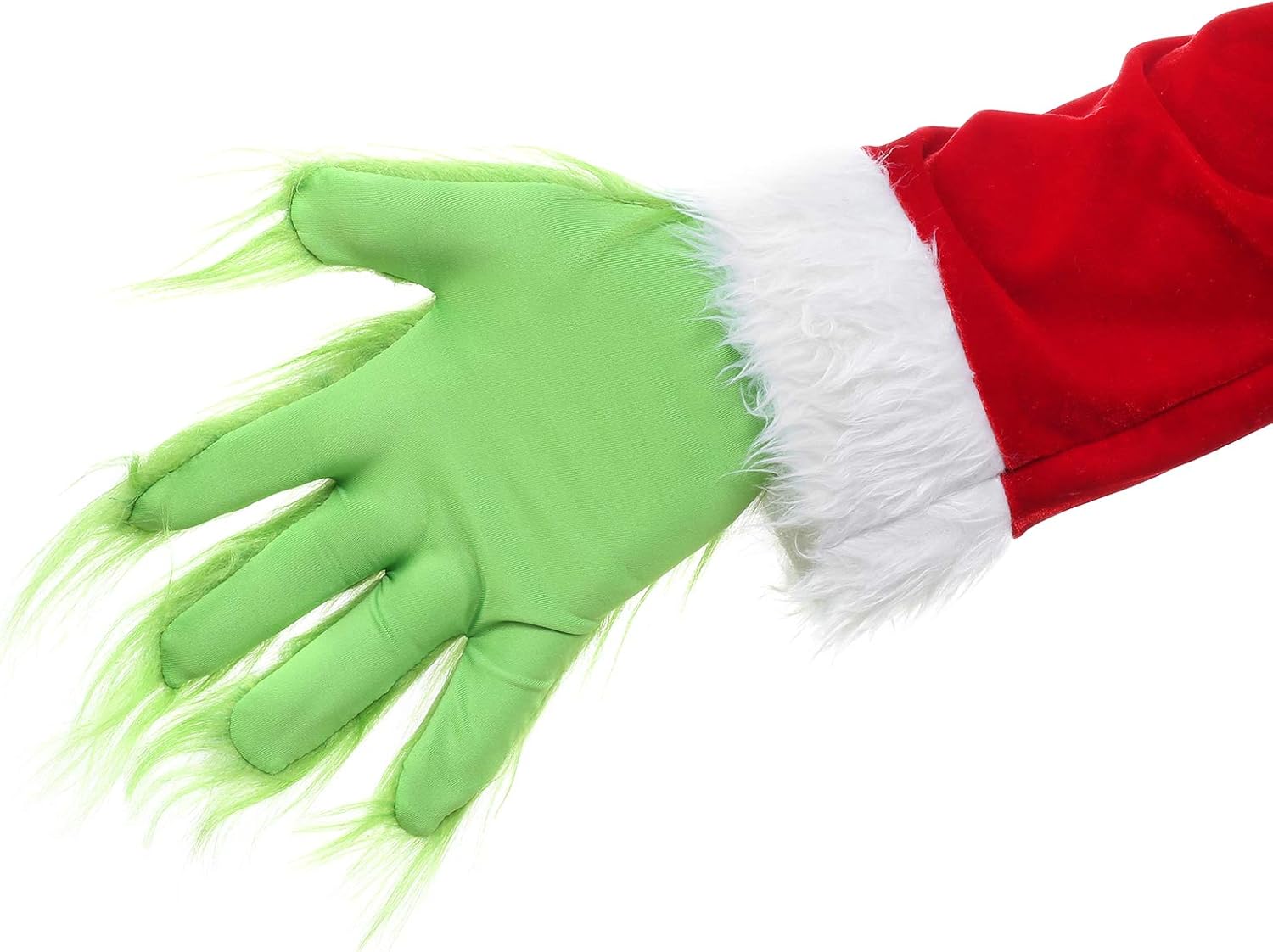 Green Furry Hand Gloves for Adult Halloween Christmas Cosplay Costume Accessories - Image 4