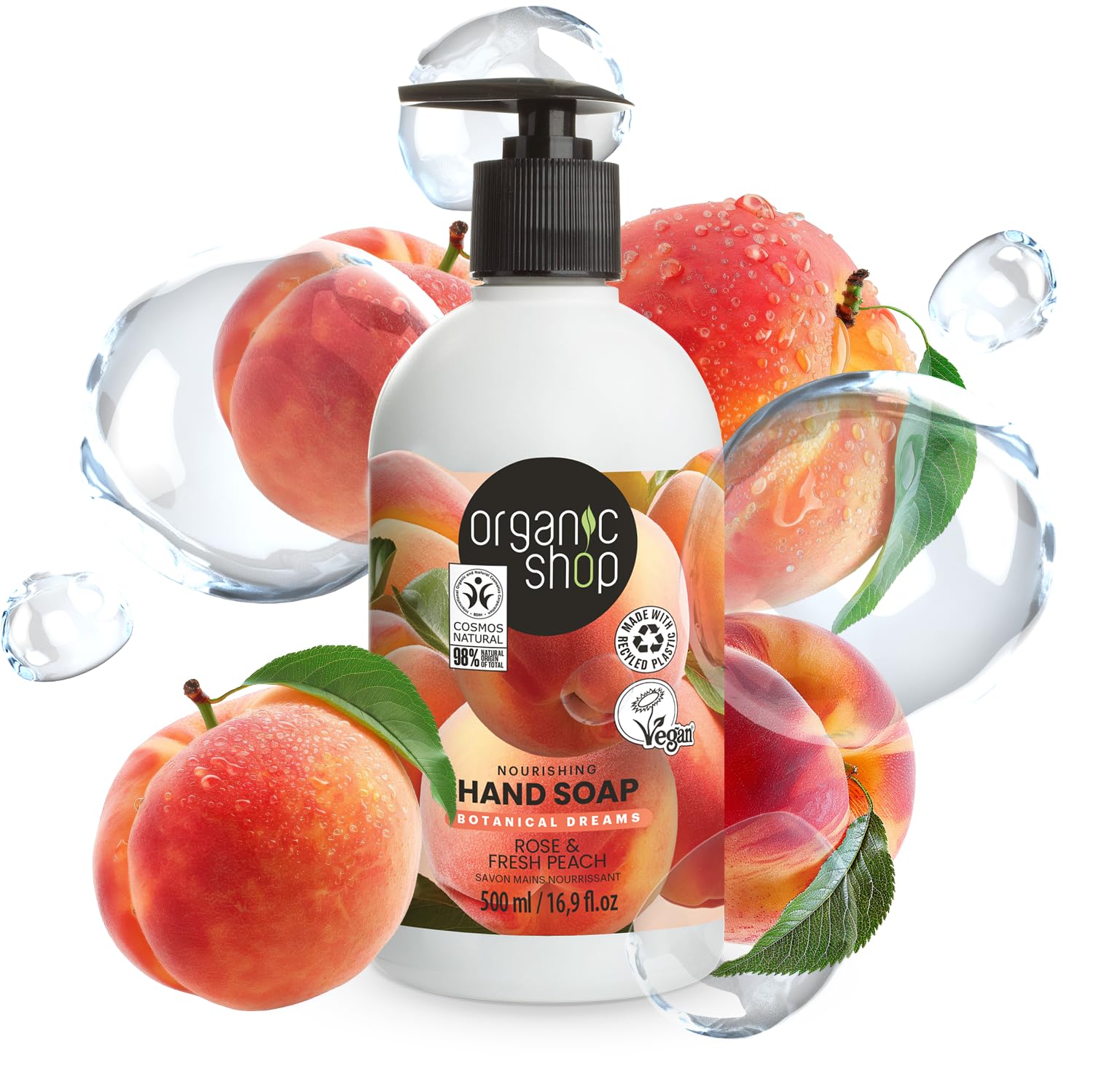 Organic Shop Rosa Melocotón Jabón de Manos Nutritivo 500 ml