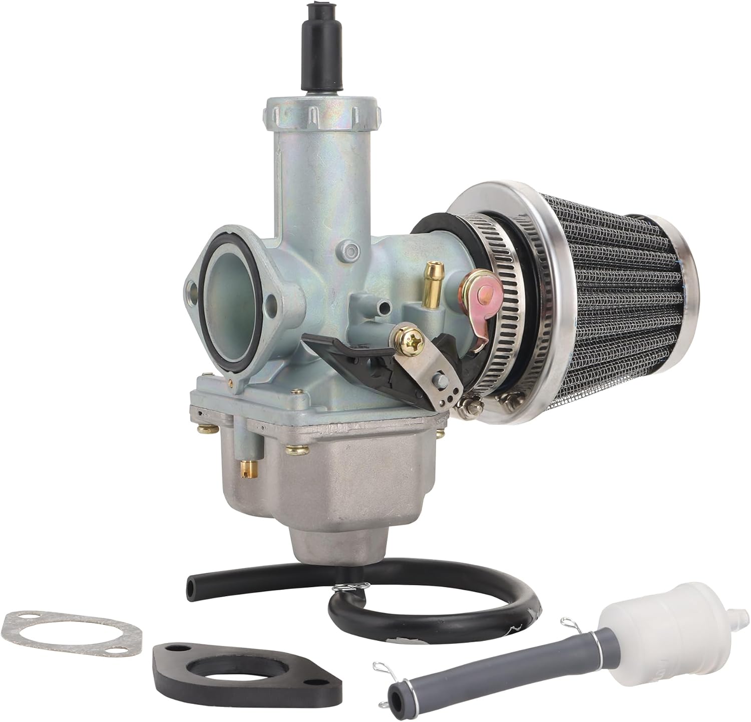 WOOSTAR PZ30 Carburetor 30mm with Air Filter Fuel Filter Hose Line Intake Manifold Gaskets Replacement for 150cc 175cc 200cc 250cc 300cc Scooter Moped Dirt Pit Bike ATV 4 Wheeler Quad