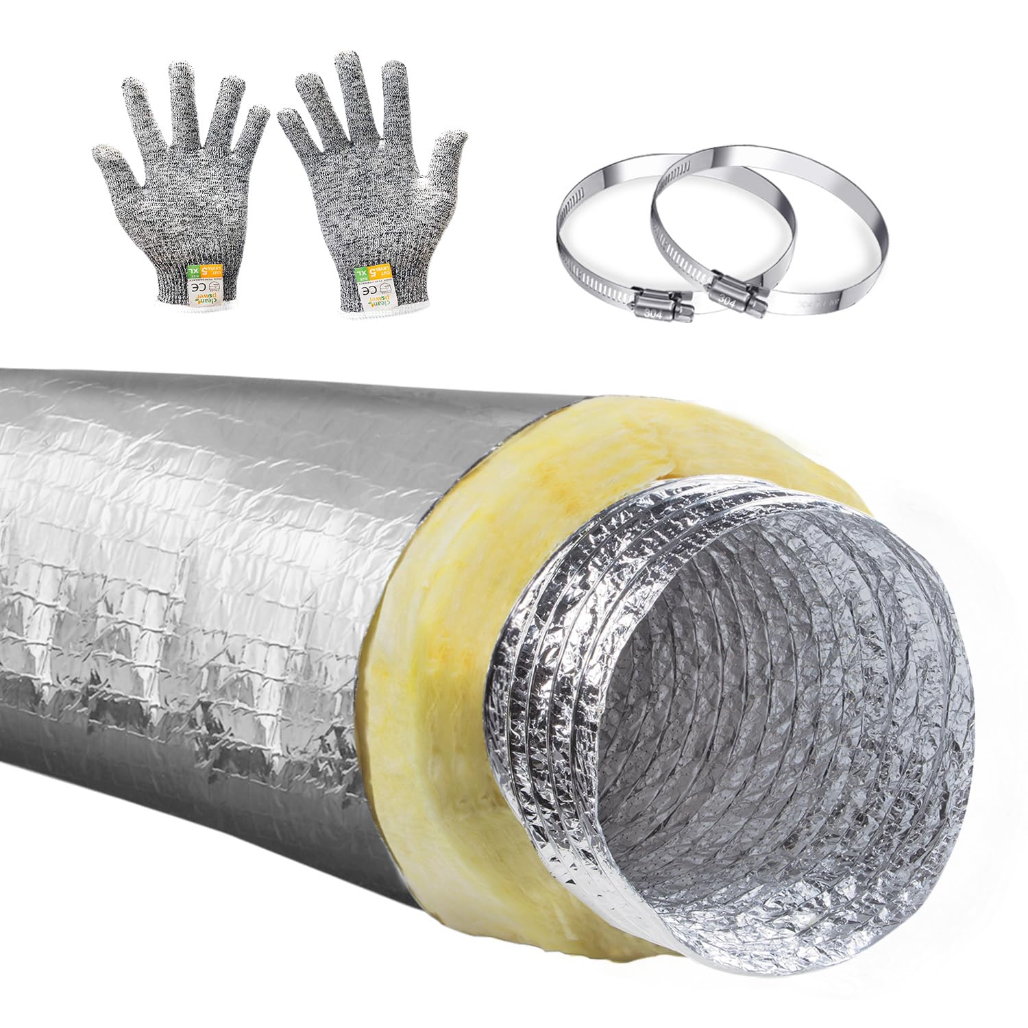 Cuchiilo 4 Inch Insulated Flexible Duct, 25 Feet