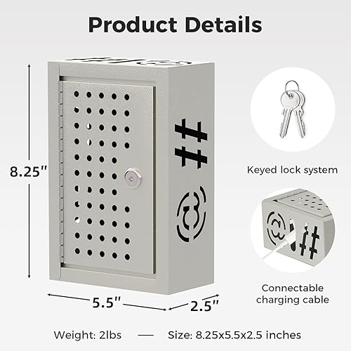 Miniatura 3 de OSKIE Caja de tiempo de inactividad para teléfono almacenamiento con cerradura para teléfono inteligente para el hogar y la oficina, organizador de