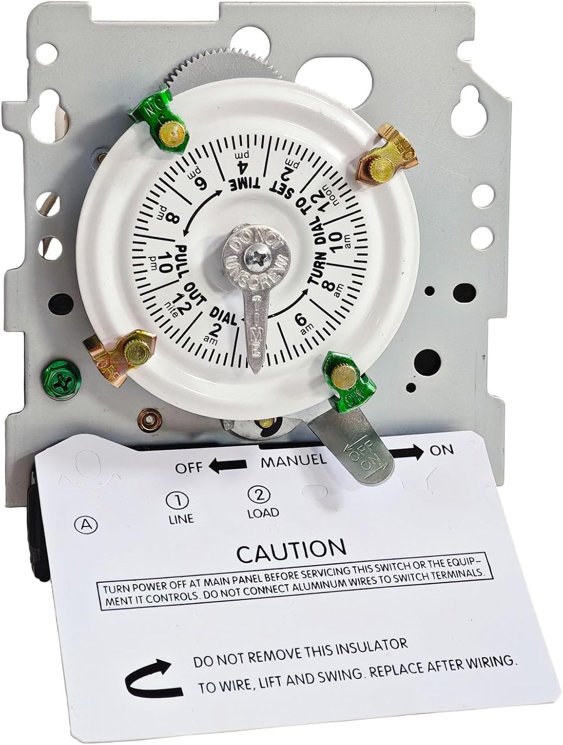 T101M Pool Pump Timer Mechanism Only, 24-Hour 120V, 40A, 60Hz, SPST Mechanical Time Switch, 12 ON/Off Operations, Pool Timer for Pumps, Lights, Fans, and HVAC Systems