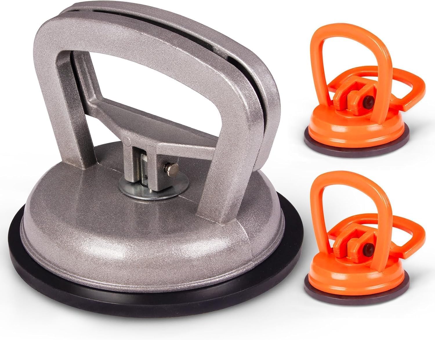Dent Puller Suction Cup Kit - 3 Pack Paintless Car Body Repair Tool for Dent Removal, Aluminum Alloy Heavy Duty Suction Cups with Thickened Rubber Base for Glass, Tile & Granite Slab Lifting