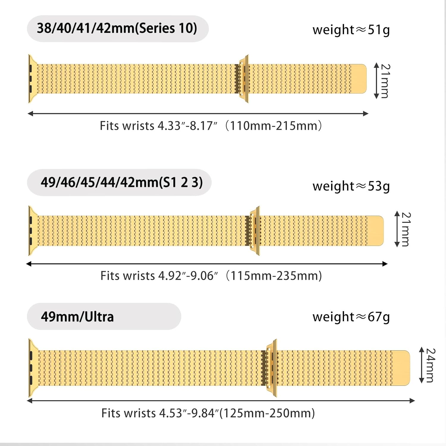 Magnetic Mesh Loop Band Compatible with Apple Watch Band 49mm 46mm 45mm 44mm 42mm 40mm 41mm 38mm Men Women, Stainless Steel Adjustable Metal Strap for iWatch Series 10 9 8 7 6 5 4 3 2 1 Ultra SE - Image 4