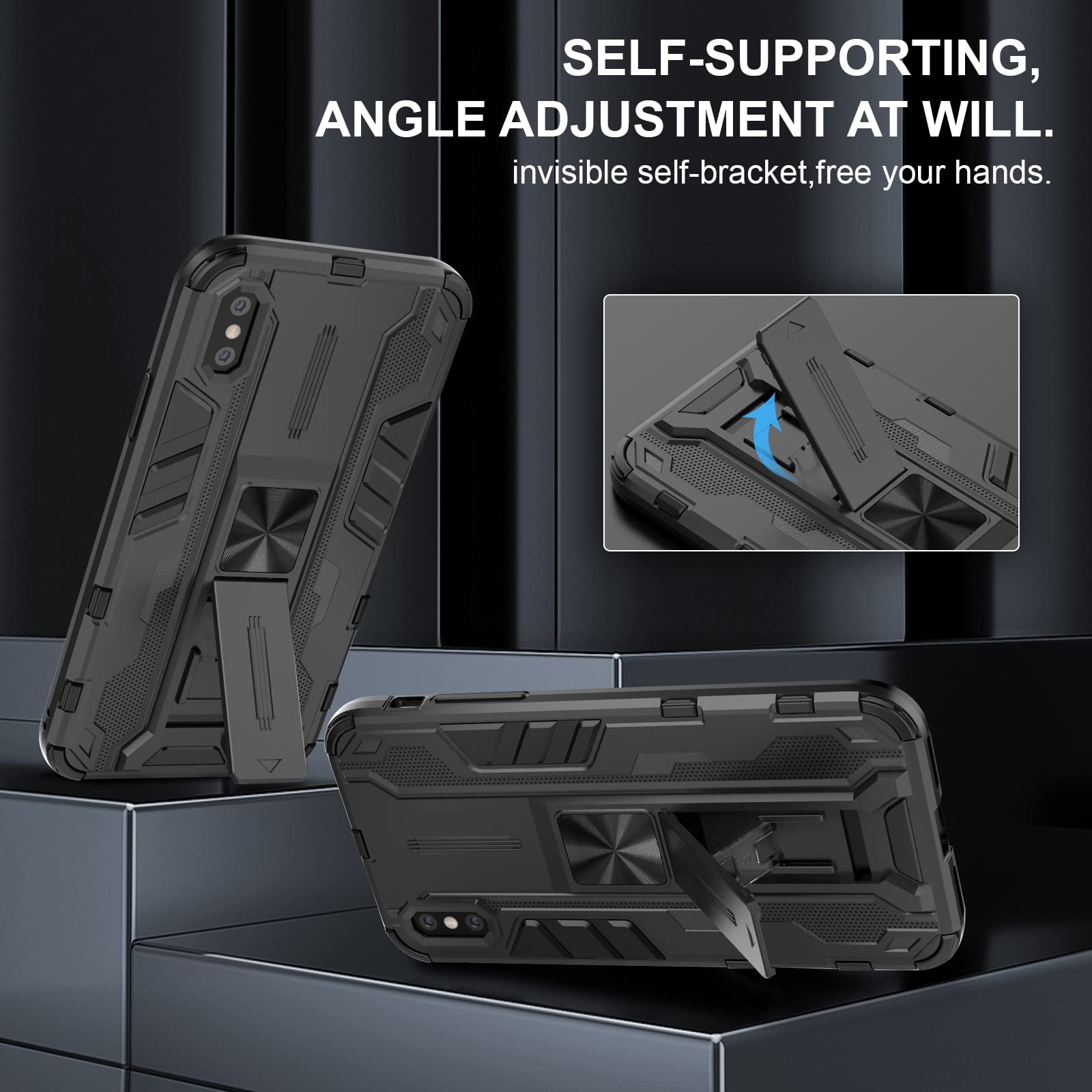 Funda para Xiaomi Redmi Note 15 Pro 5G, Carcasa Antigolpes con Soporte anular metálico, Case Protectora de Grado Militar, Azul — view 10