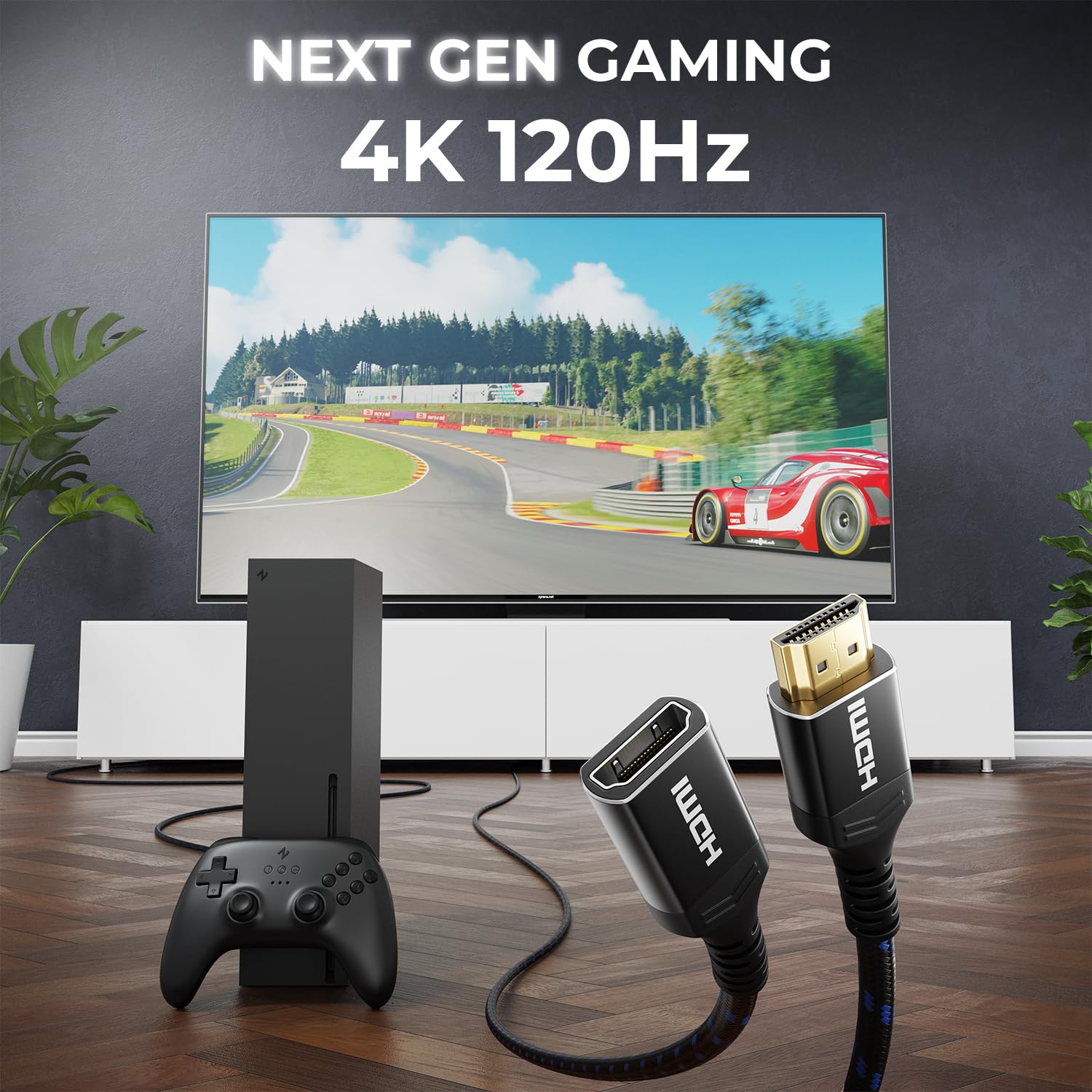 deleyCON 0,5m 8K Prolunga HDMI 2.1 - per TV, Monitor, PS4, PS5, Xbox, Soundbar Dolby Atmos eARC HDR10+ 48Gbps Accoppiatore Adattatore - 8K@60Hz, 4K@120Hz/144Hz, 2K@240Hz