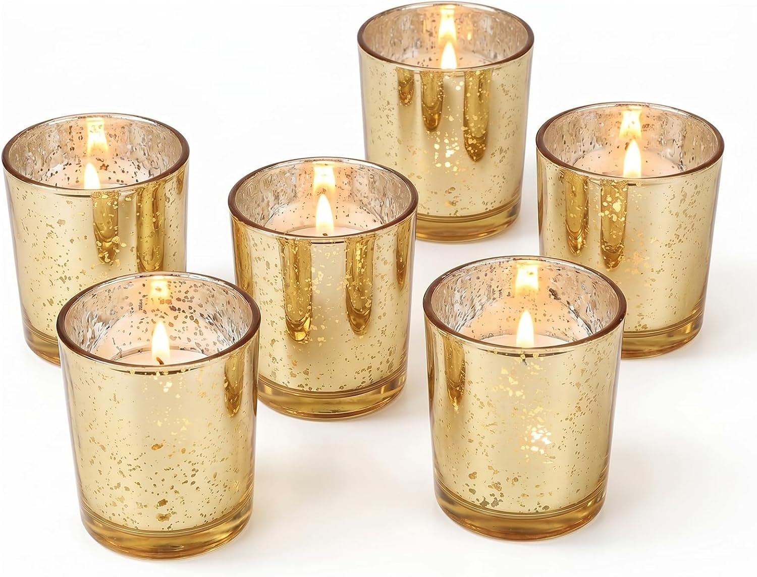 Gold Mercury Votive Candle Holders 6 Pcs 2.7 x 2.1-Inch