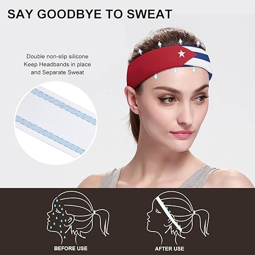 Miniatura 6 de CBBYY Diademas deportivas con bandera de país para mujer, bandas ajustables para el sudor, absorben la humedad, para hombres, para deportes,