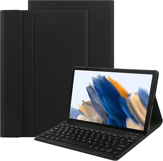 VOVIPO Keyboard Case for Samsung Galaxy Tab A8 10.5(UK Layout), Slim PU Case with Removeable Wireless Keyboard for Samsung Galaxy Tab A8 10.5 Inch 2021 SM-X205/X200