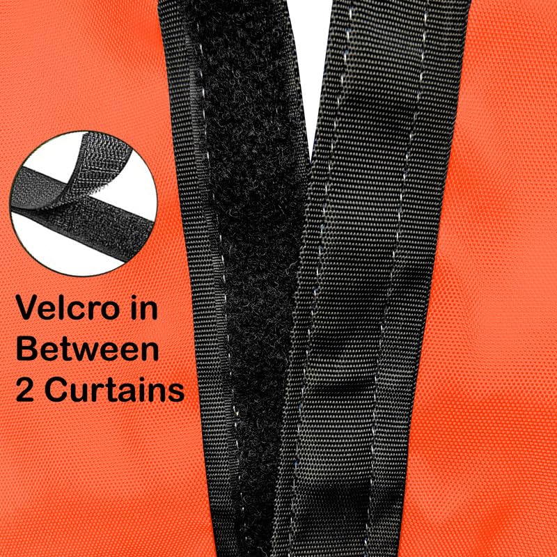 Image of Polyester with PVC Fabric Outdoor Waterproof Curtain with Top Eyelet Protect from AC, Sun, Dust & Rain Used for Balcony, Door & Window (Orange Color 4.5 X 10 Feet, Pack of 1 Piece)
