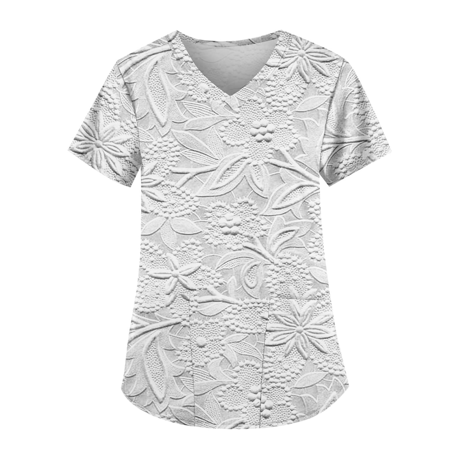 Scrub Tops Women Women V Neck Nurse Uniforms Plus Size Cute Scrubs Floral Print Gifts Tops with Pockets