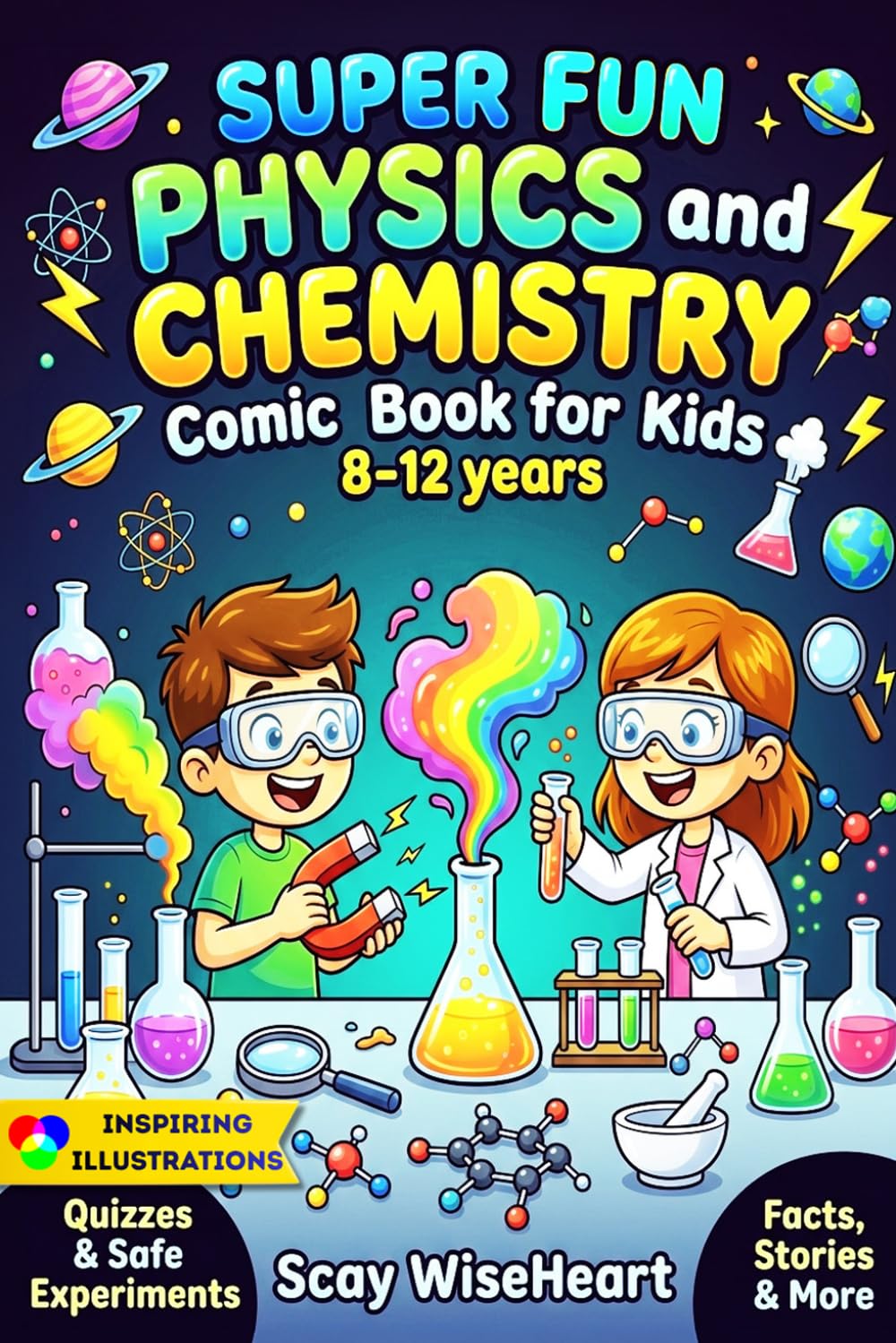 Super Fun Physics and Chemistry Comic Book for Kids 8-12 years: An Interactive STEM Science Guide with Comics, Easy to Digest Concepts, Real-Life Experiments, and Simple Explanations for Curious Boys