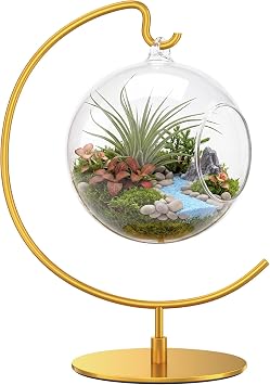 Ornament Display Stand Holder with Hook, for Glass Ball, Christmas, Gold