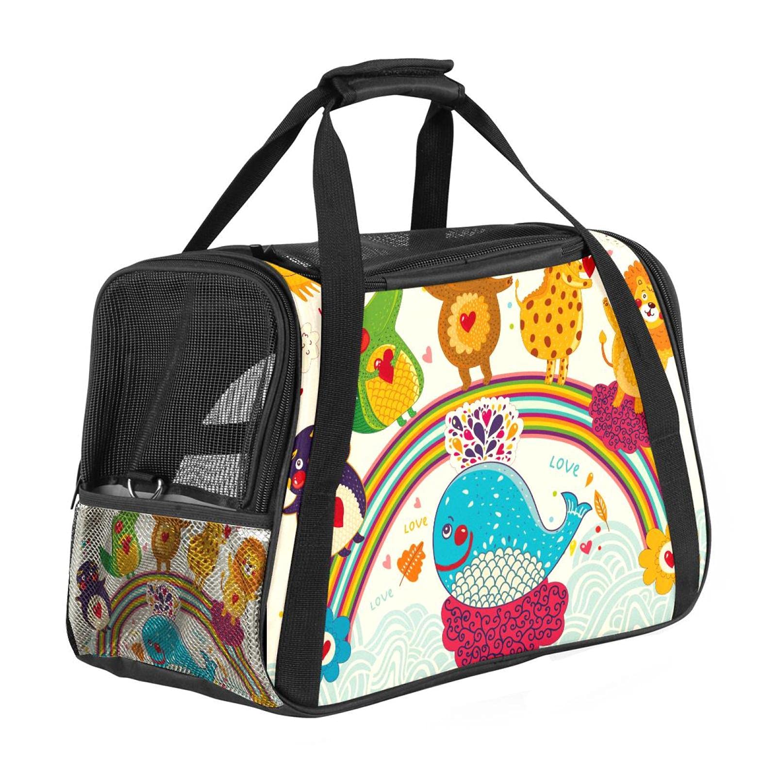 Sac de transport chat et chien arc-en-ciel pour voyage en avion