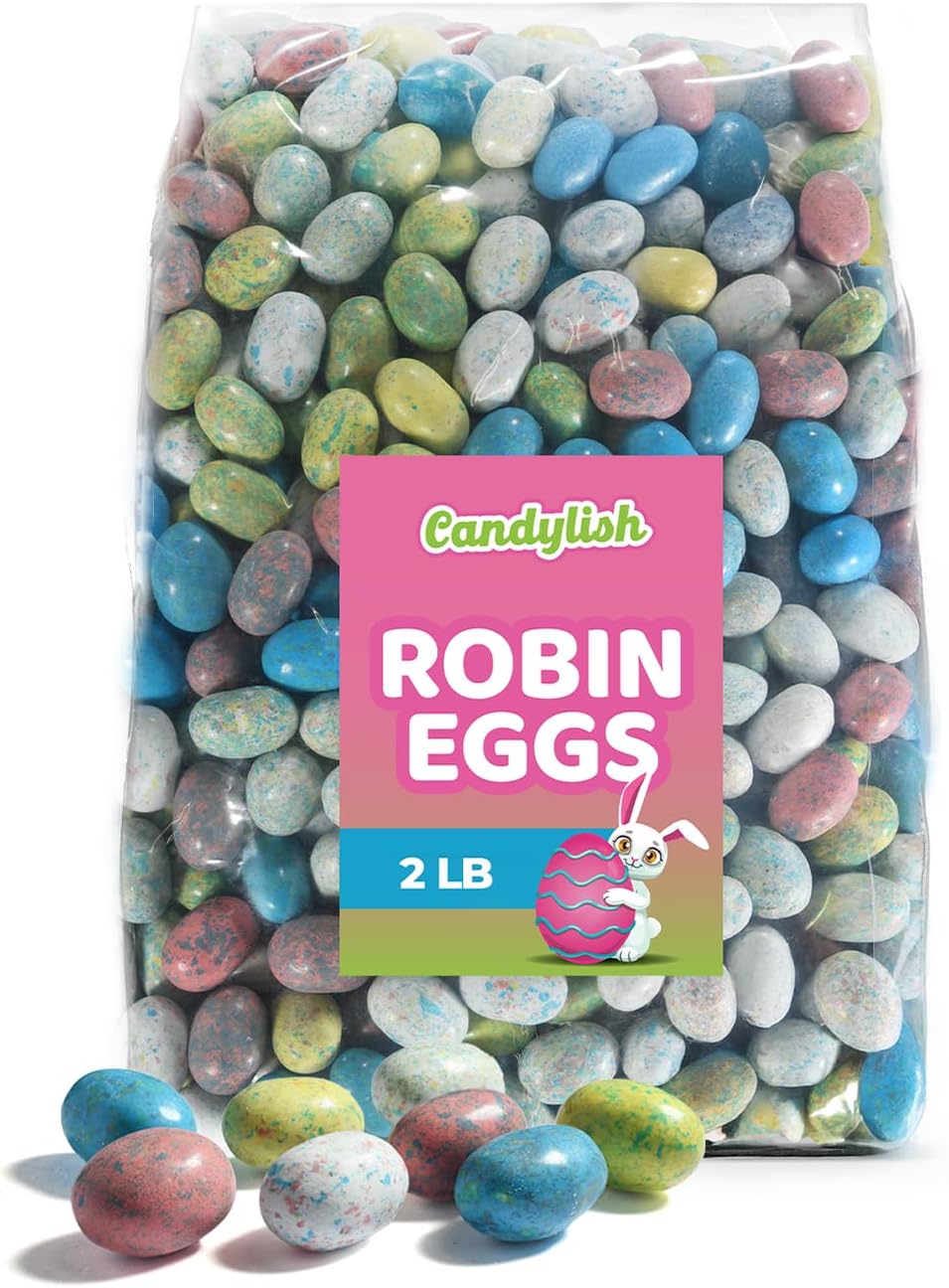 Whoppers Robin Eggs Easter Candy, 2LB - Delightful Milk Chocolate-Covered Malt Balls in Pastel Colors, Ideal for Easter Egg Hunts and Baskets (2 Pound)