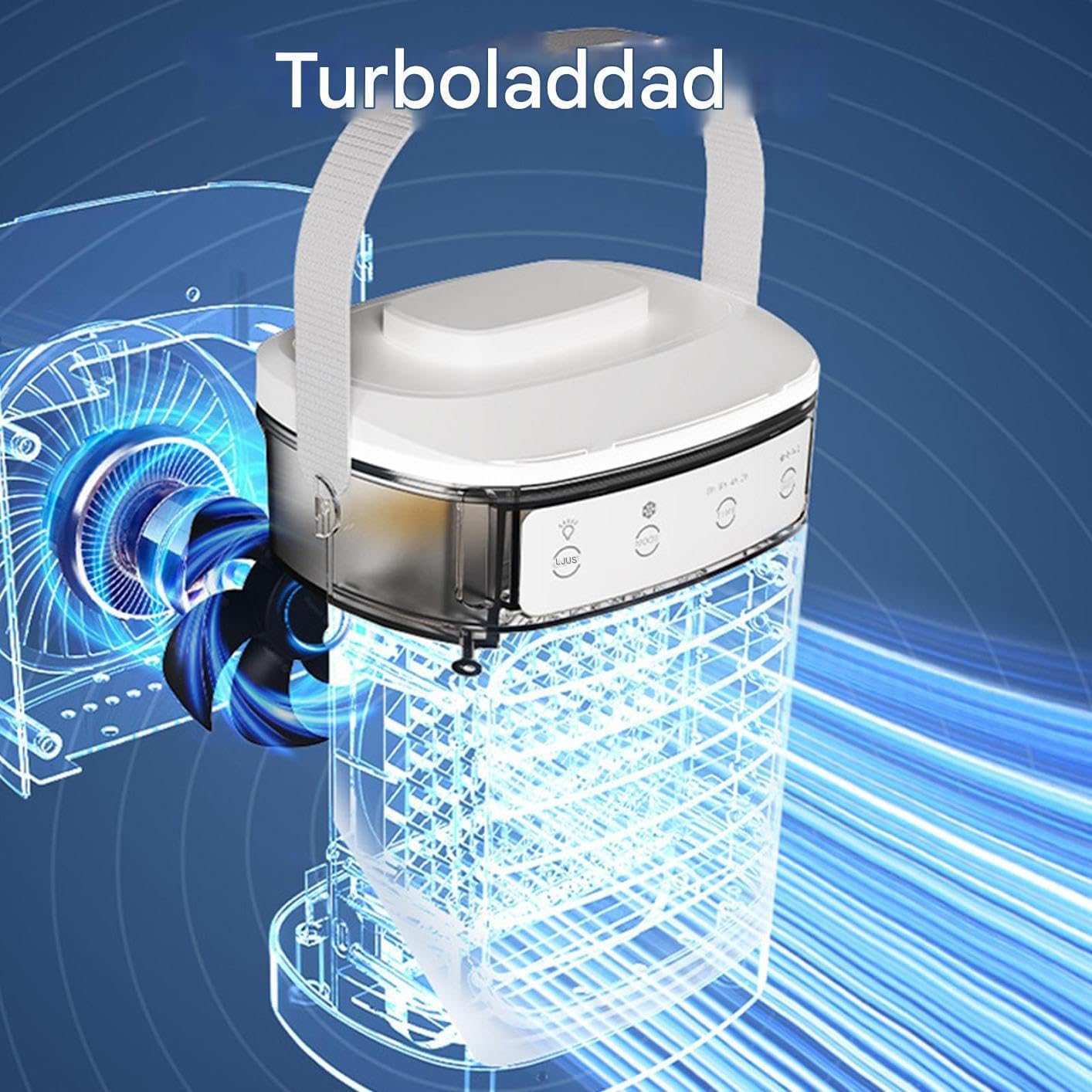 Ventilador de aire acondicionado, ventilador de refrigeración para refrigeración personal y clima de habitación, enfriador evaporativo portátil silencioso con temporizador y velocidades de